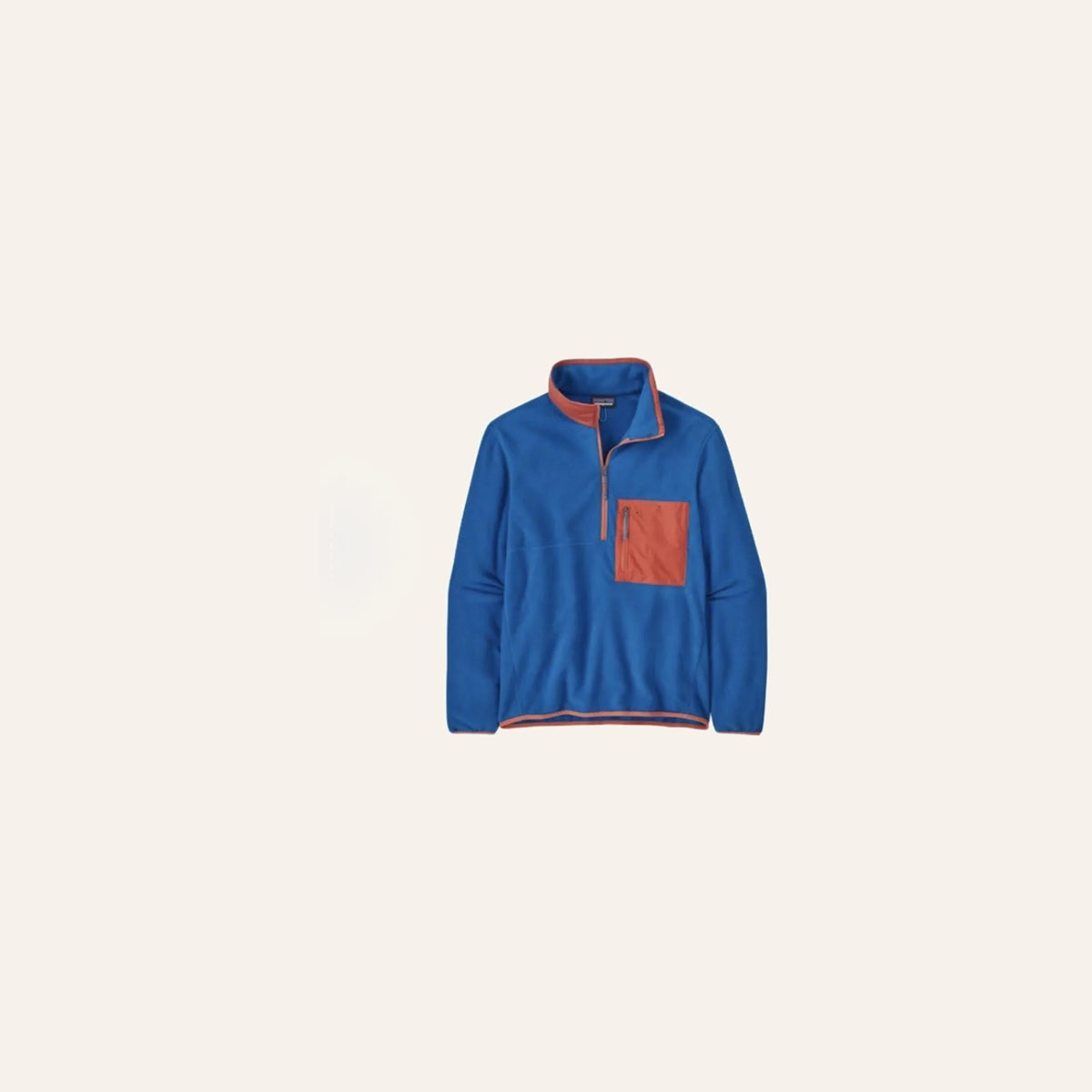 Polaire homme colorblock bleu électrique sur fond écru
