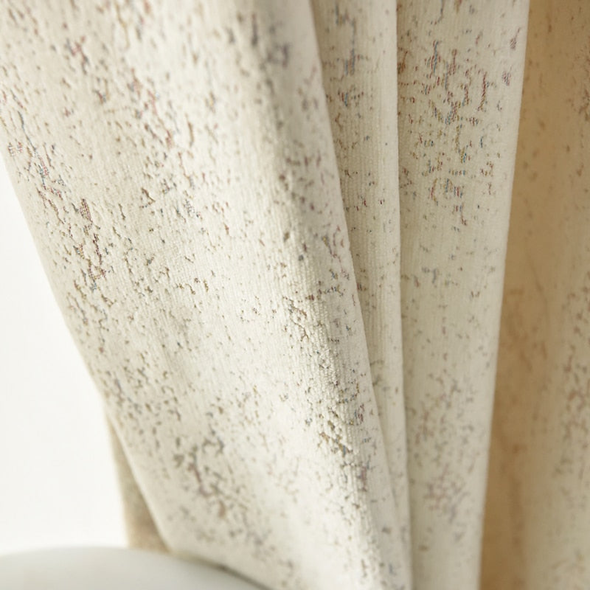 Tissage jacquard moucheté du coton, vu de près