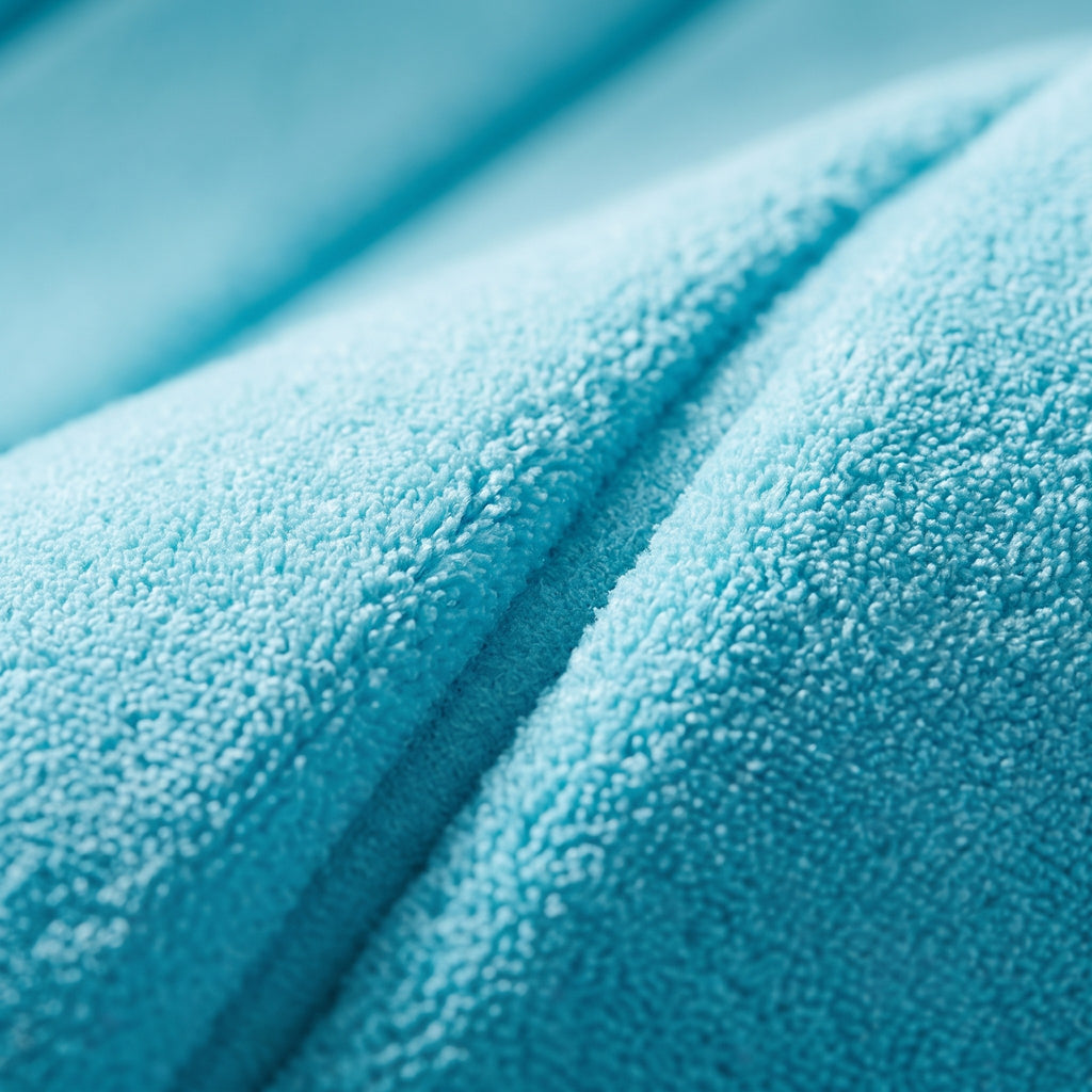 Velours ras du tapis coquillage et creux d'une nervure en lumière rasante