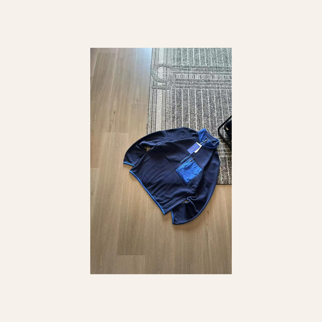 Polaire homme colorblock bleu marine