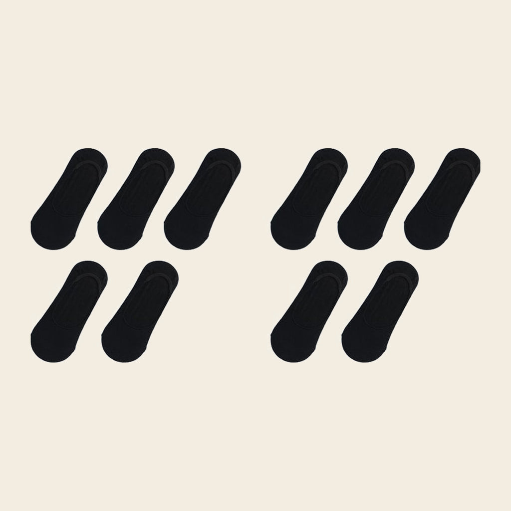Lot de cinq paires de chaussettes invisibles, variante Noir