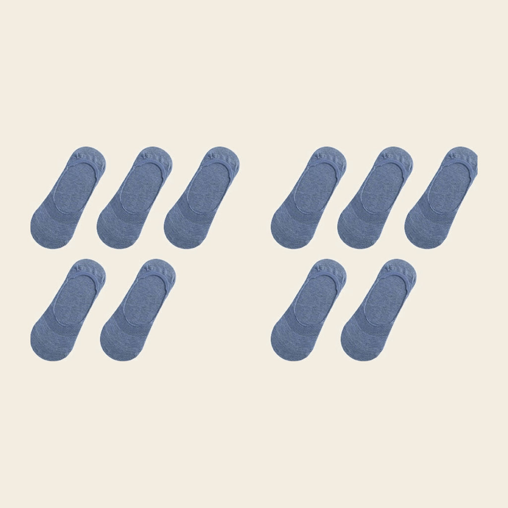 Lot de cinq paires de chaussettes invisibles, variante Bleu