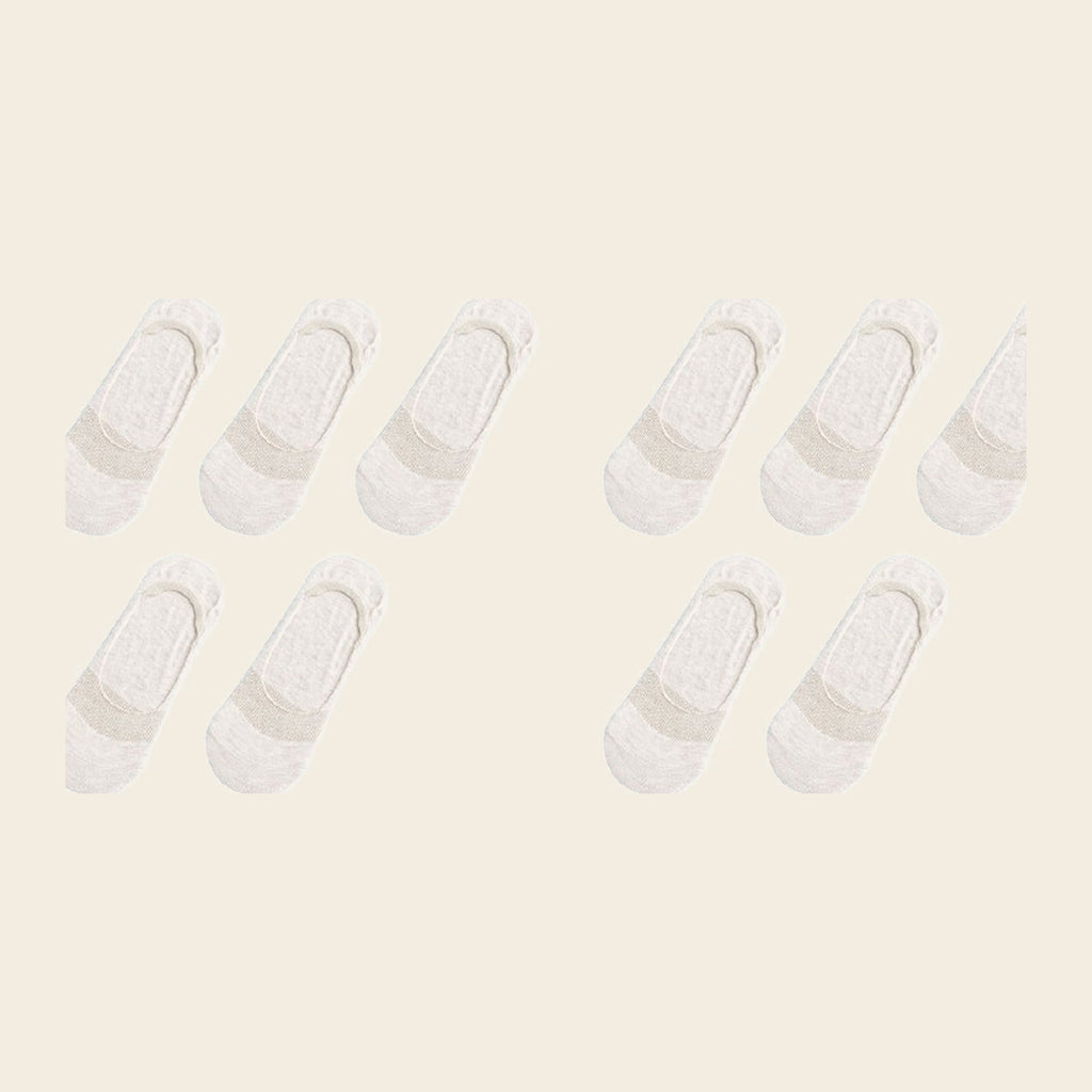 Lot de cinq paires de chaussettes invisibles, variante Crème