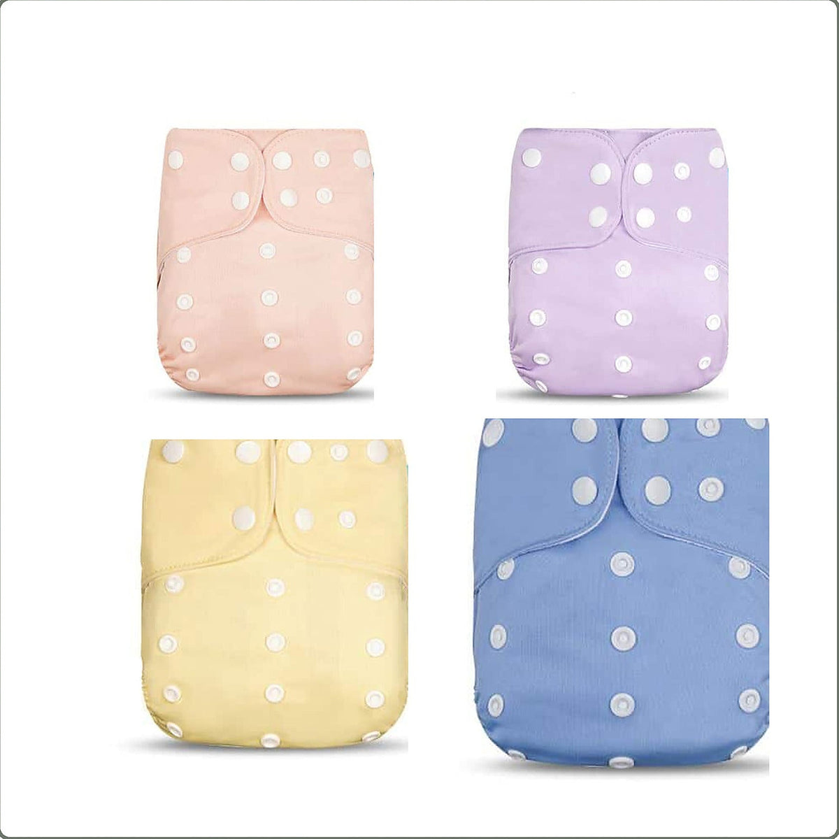 Lot de 4 couches lavables, assortiment multicolore