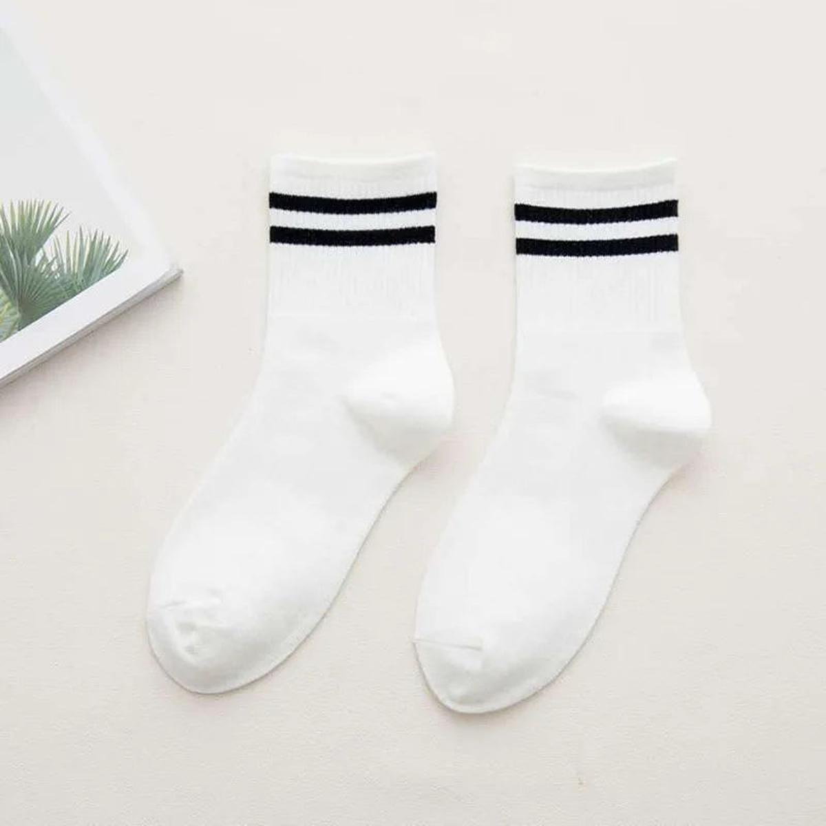 Chaussettes de tennis, Blanc, mi-mollet