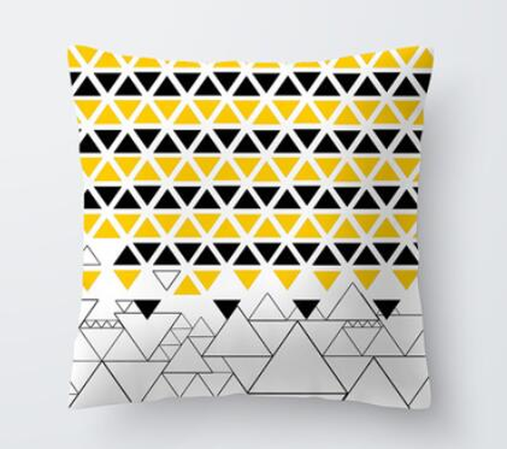 Housse de coussin jaune, motif 4