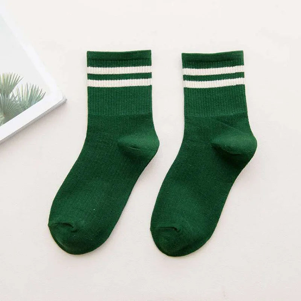 Chaussettes de tennis, Vert sapin, mi-mollet