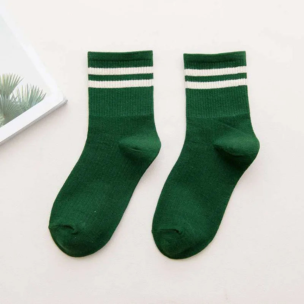 Chaussettes de tennis, Vert sapin, mi-mollet
