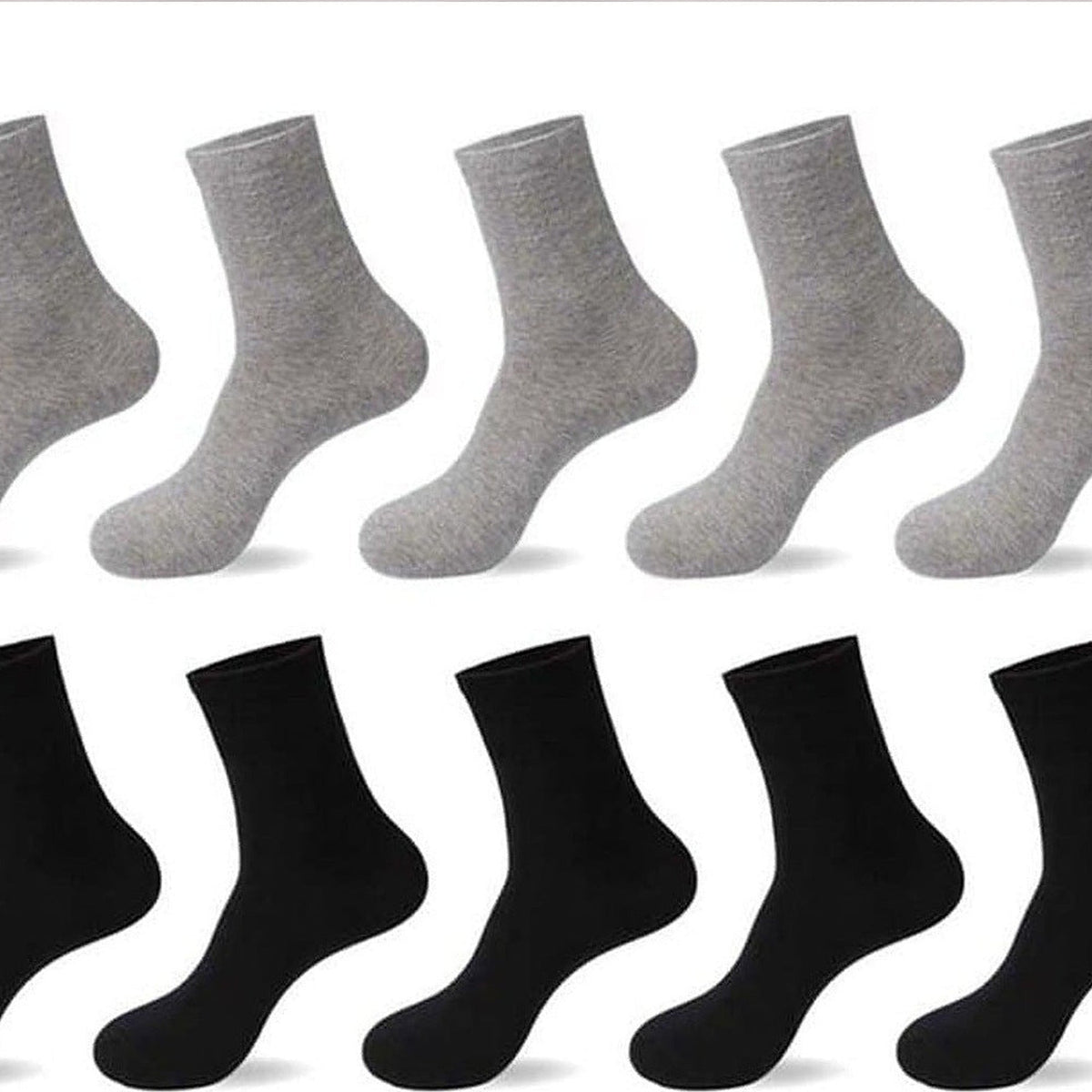 Assortiment de chaussettes pour homme, gris clair et noir 1