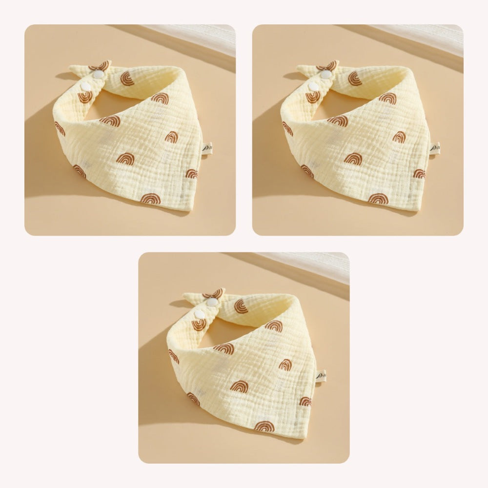 Lot de 3 bavoirs bandana pour bébé, gaze de coton