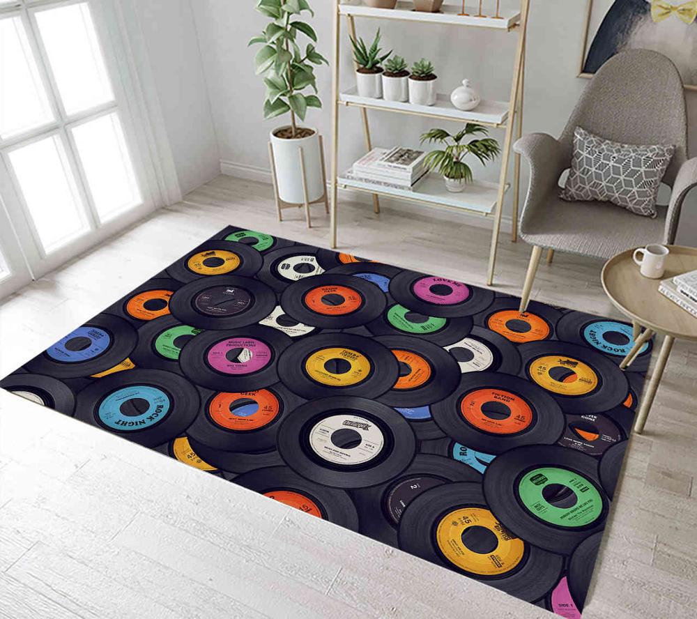 Tapis avec motifs de disques vinyles