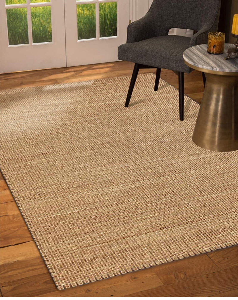 Petit tapis nordique rectangle en sisal