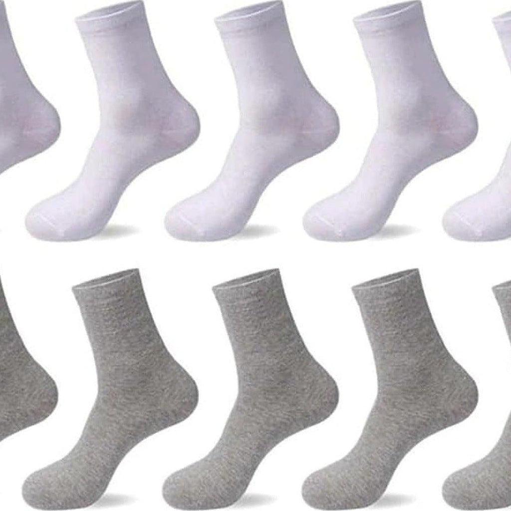 Assortiment de chaussettes pour homme, blanc et gris clair