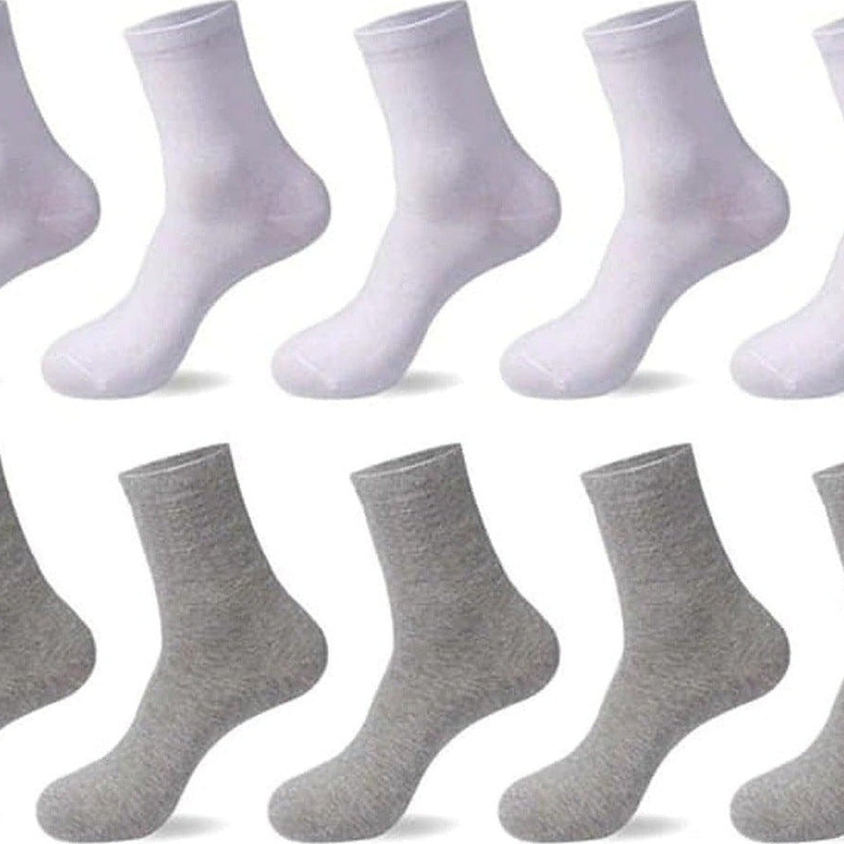 Assortiment de chaussettes pour homme, blanc et gris clair