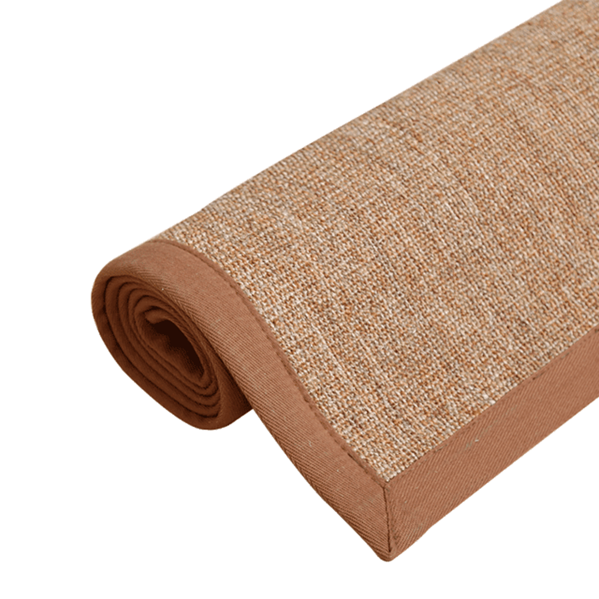Tapis rectangulaire terracotta chiné avec bordure assortie