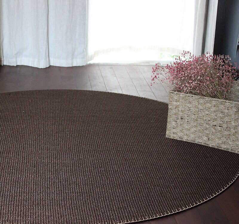 Tapis nordique rond en sisal
