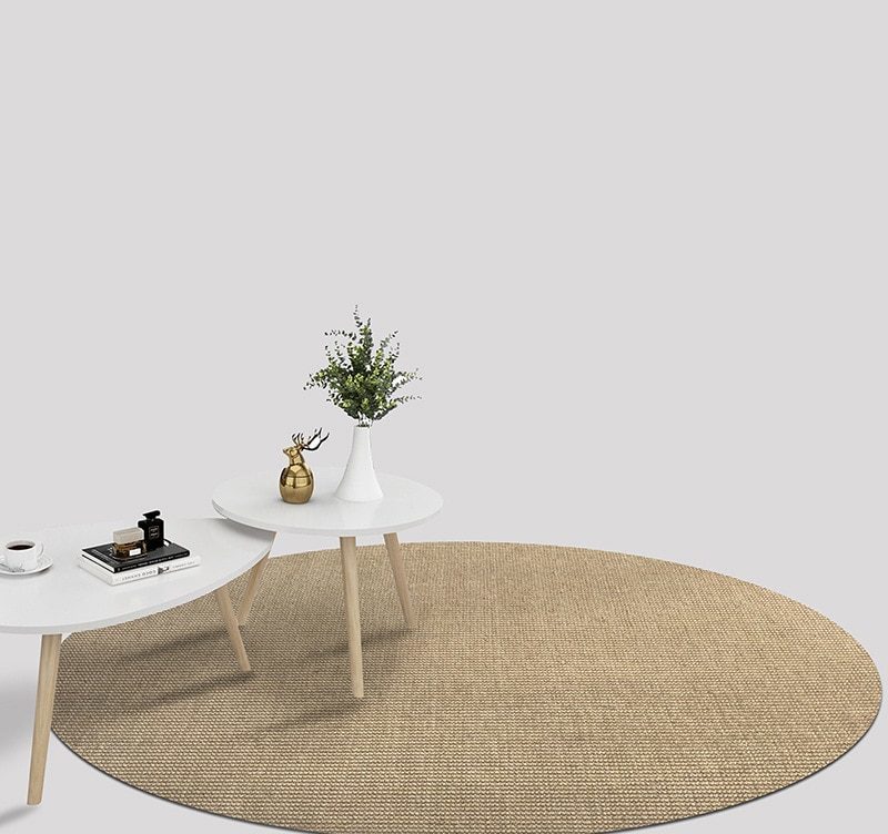 Tapis nordique rond en sisal
