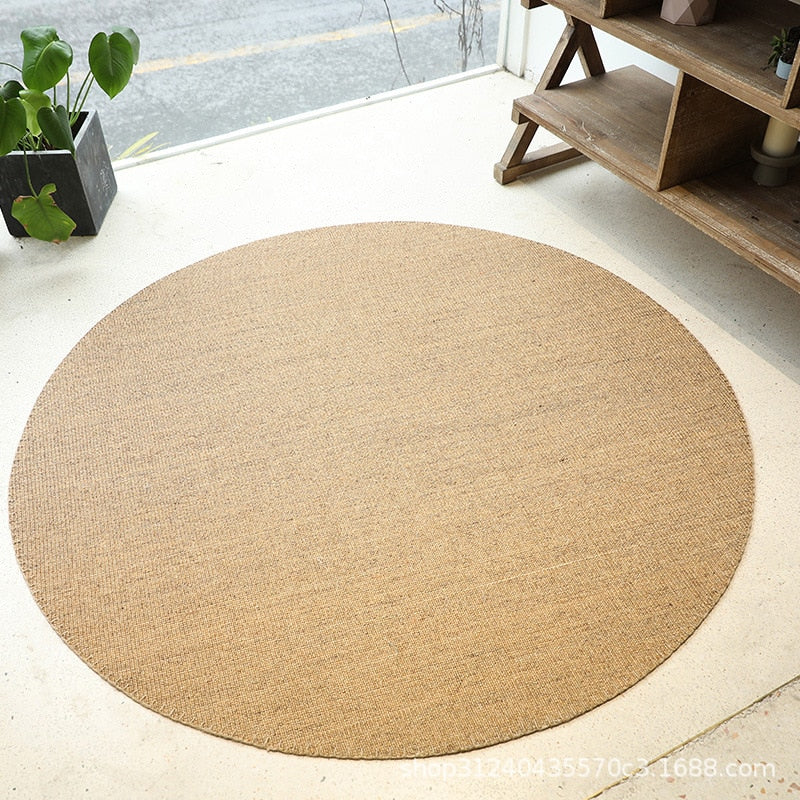 Tapis nordique rond en sisal