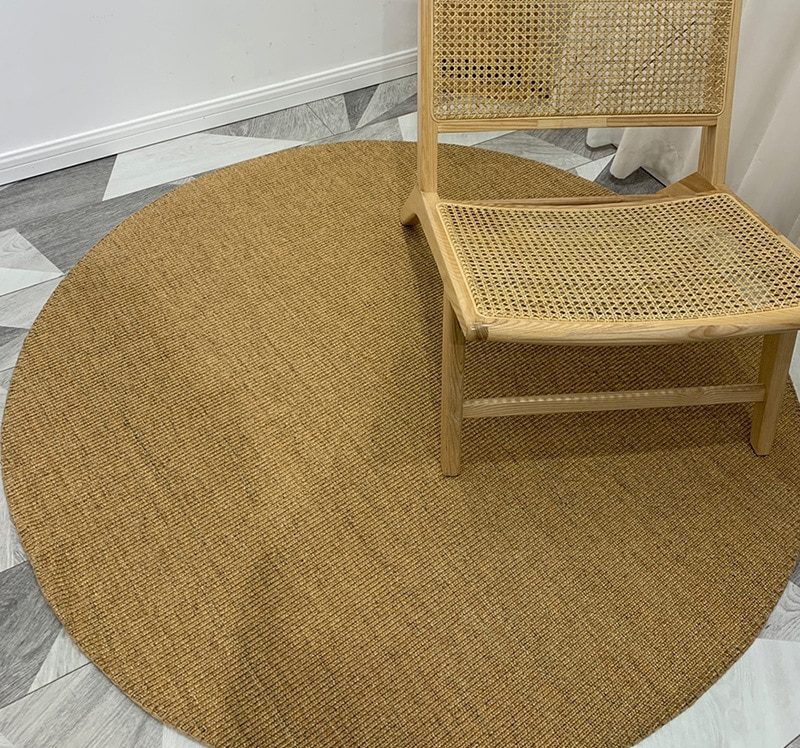 Tapis nordique rond en sisal