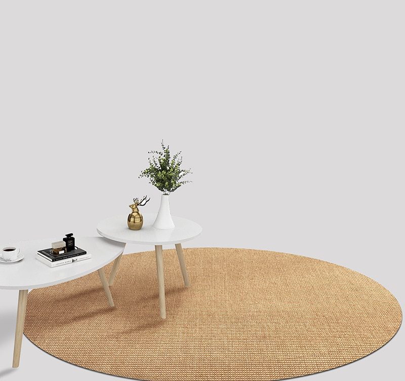 Tapis nordique rond en sisal
