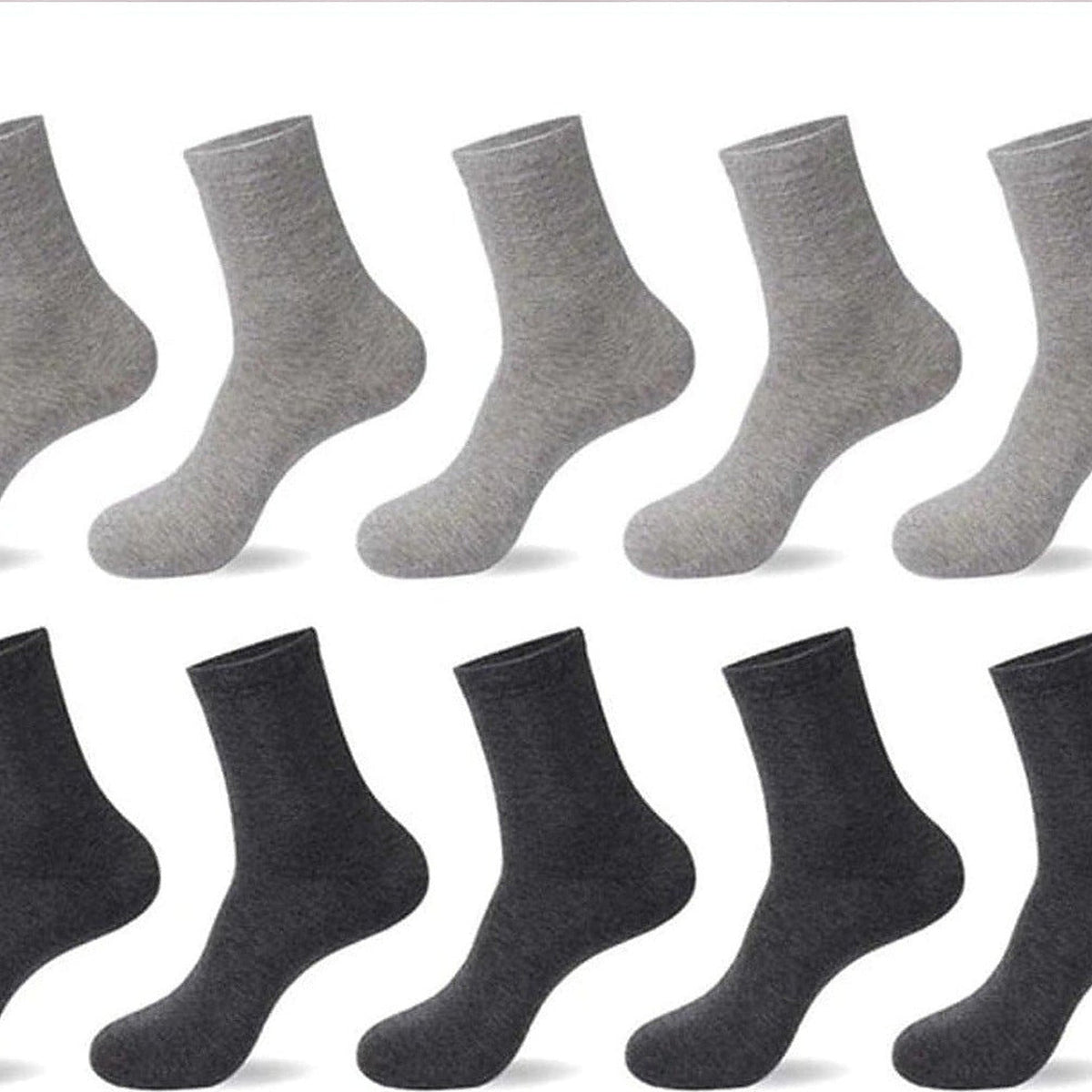 Assortiment de chaussettes pour homme, gris clair et gris foncé
