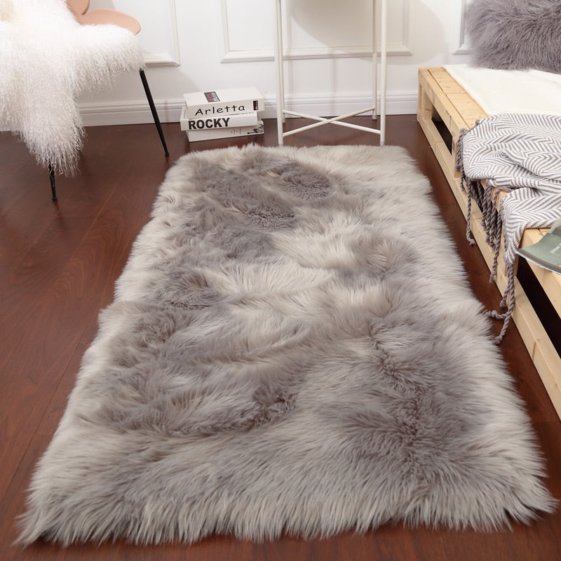Tapis en peluche doux pour chambre à coucher