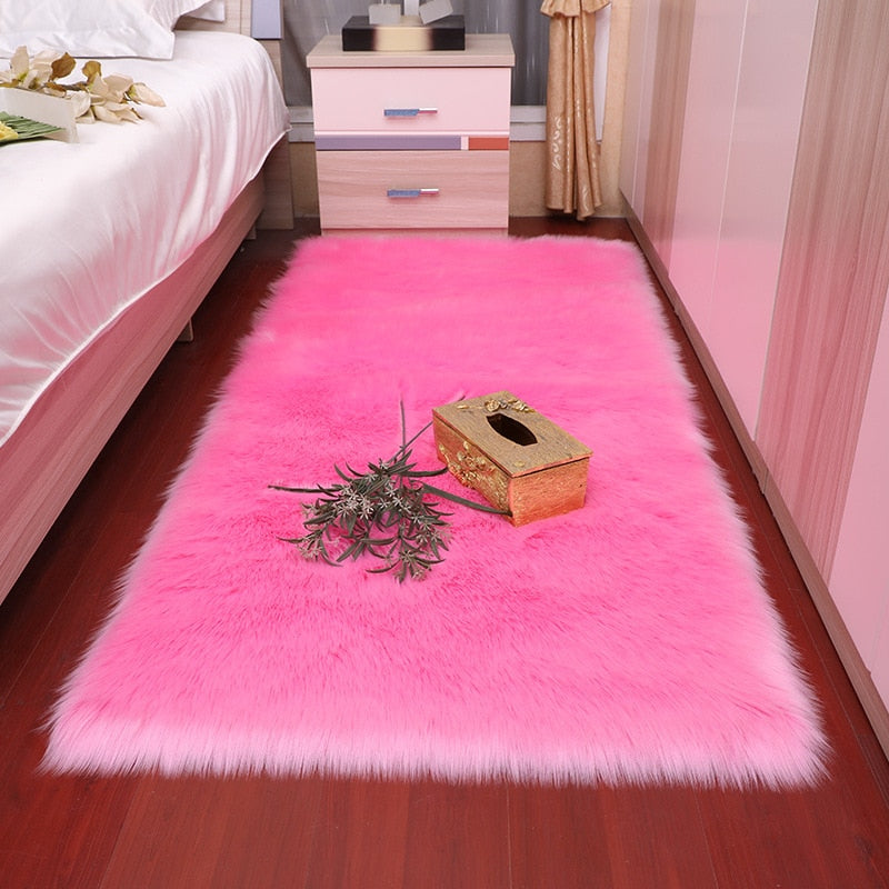 Tapis en peluche doux pour chambre à coucher