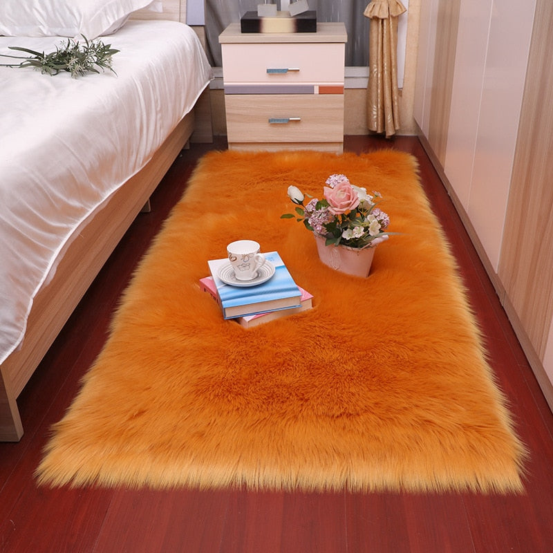 Tapis en peluche doux pour chambre à coucher