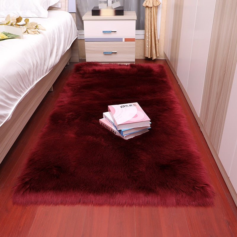 Tapis en peluche doux pour chambre à coucher
