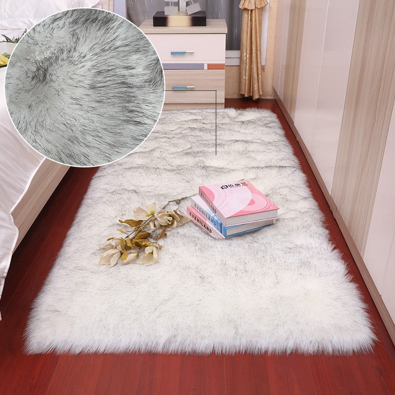 Tapis en peluche doux pour chambre à coucher
