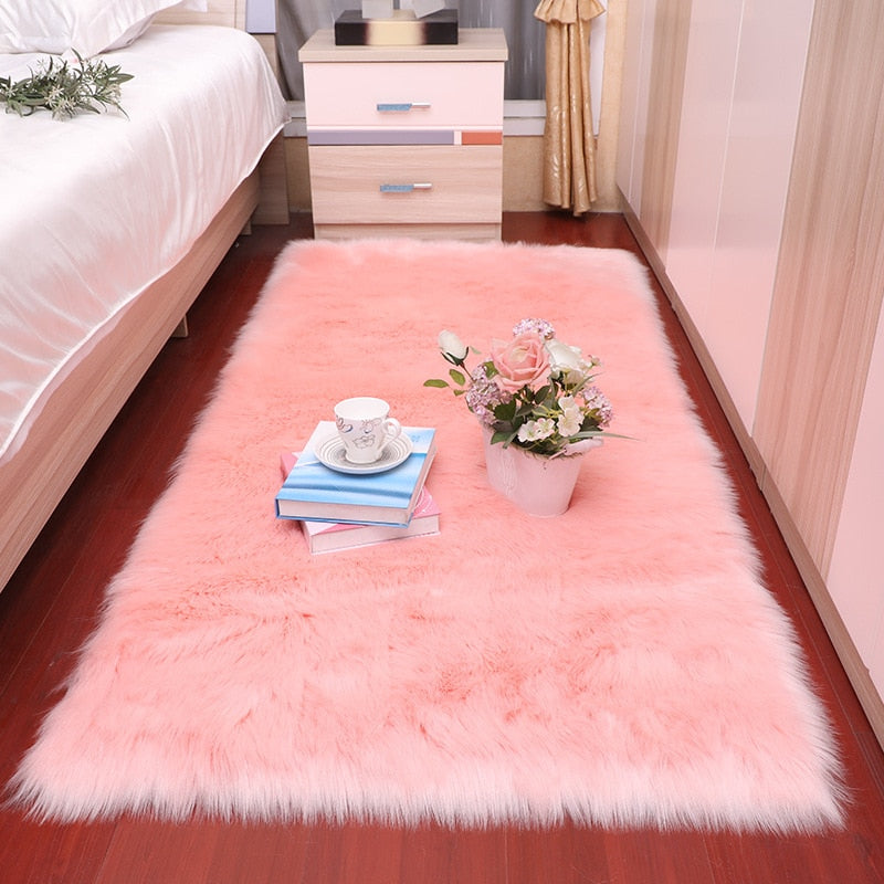 Tapis en peluche doux pour chambre à coucher
