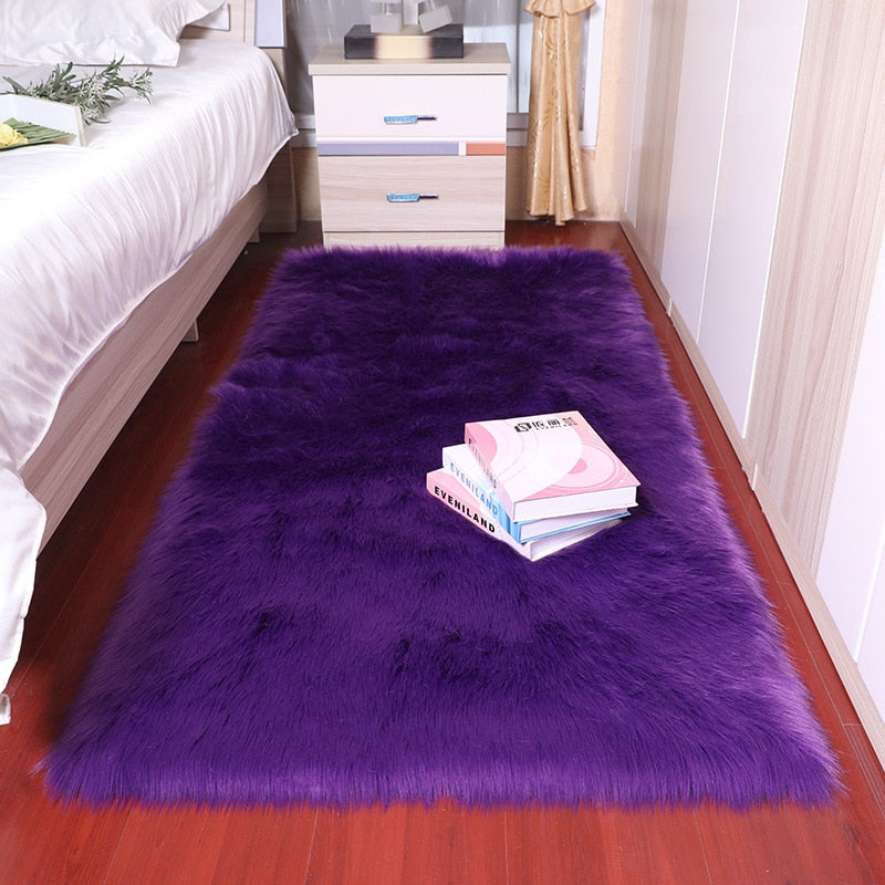 Tapis en peluche doux pour chambre à coucher