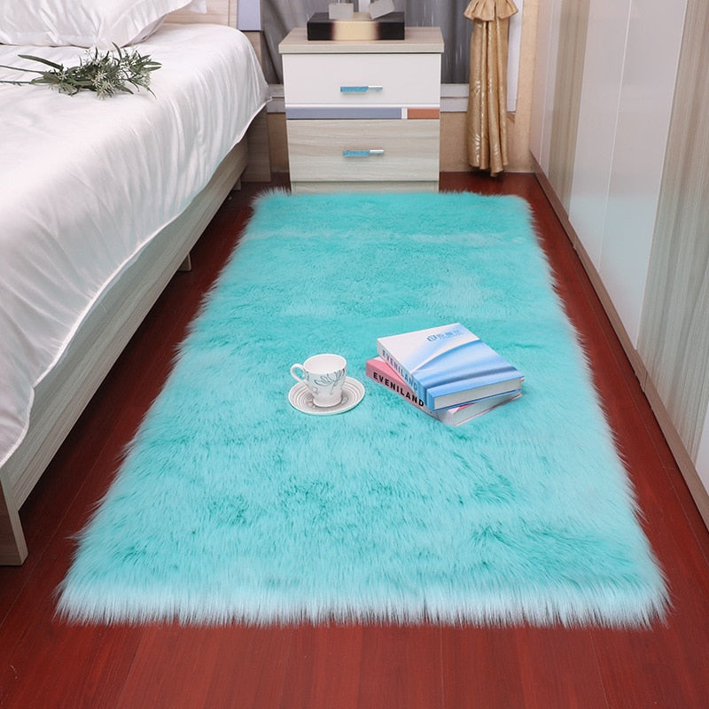 Tapis en peluche doux pour chambre à coucher