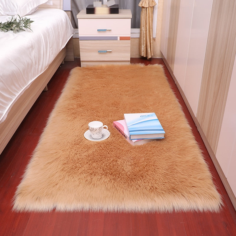 Tapis en peluche doux pour chambre à coucher