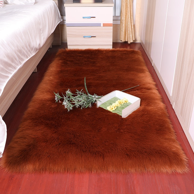 Tapis en peluche doux pour chambre à coucher