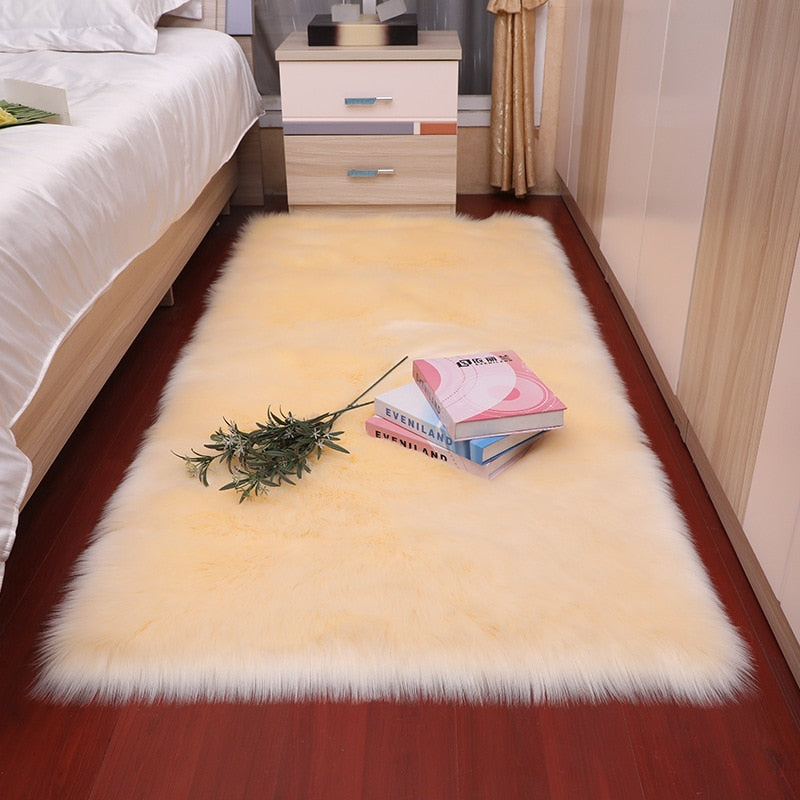Tapis en peluche doux pour chambre à coucher