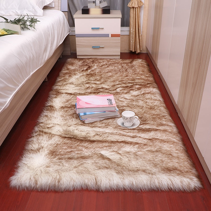 Tapis en peluche doux pour chambre à coucher