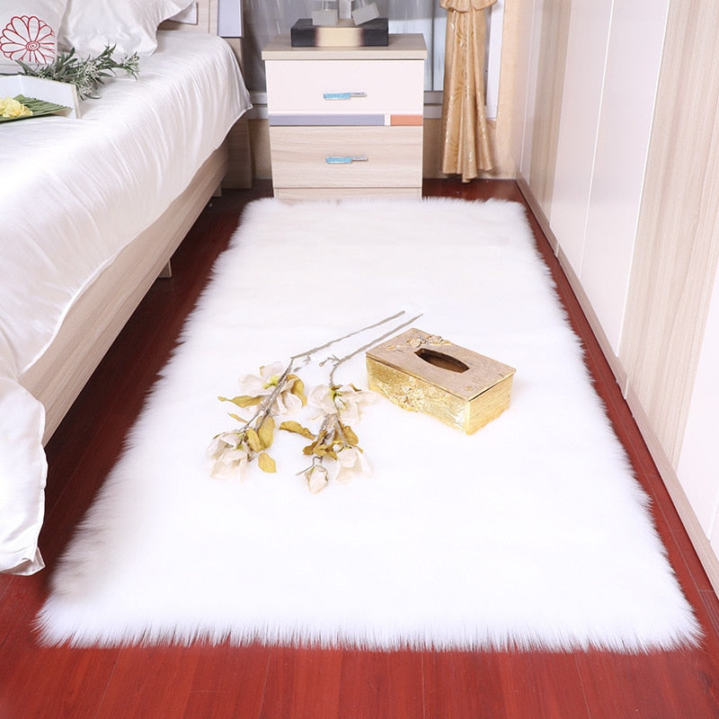 Tapis en peluche doux pour chambre à coucher