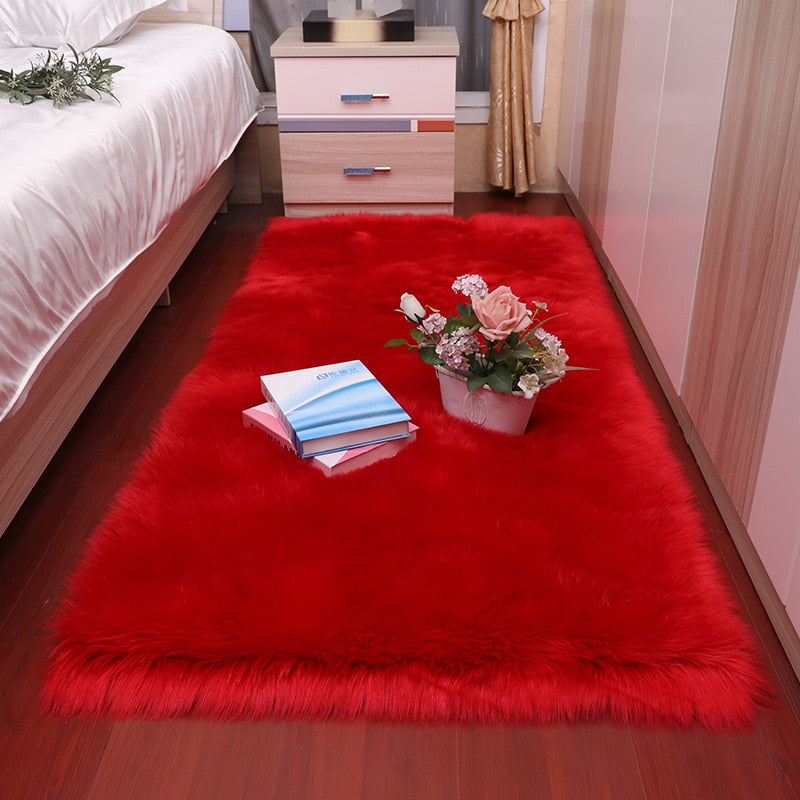 Tapis en peluche doux pour chambre à coucher