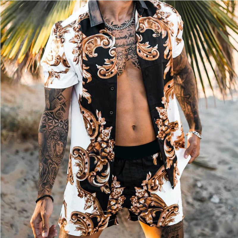 Tenue hawaïenne décontractée pour homme pour l'été