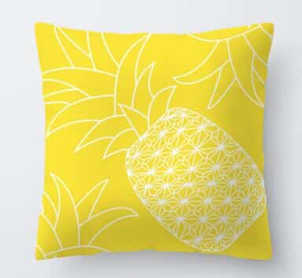 Housse de coussin jaune, motif 16