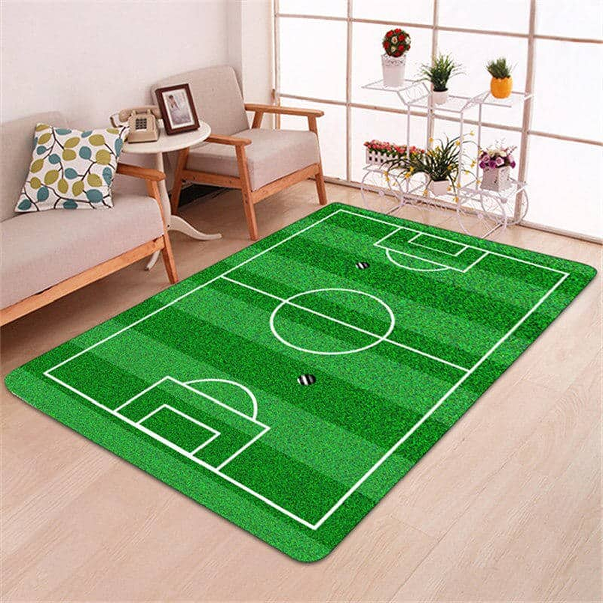 Tapis terrain de football, terrain vert foncé