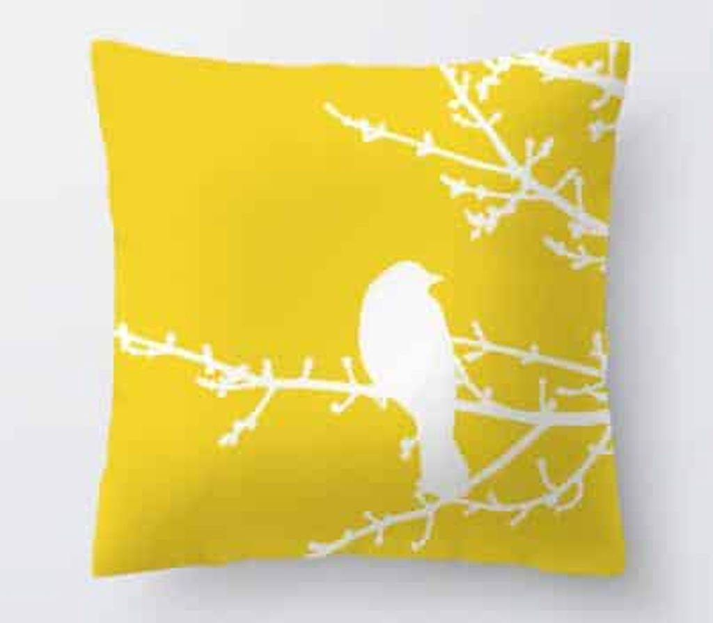 Housse de coussin jaune, motif 18