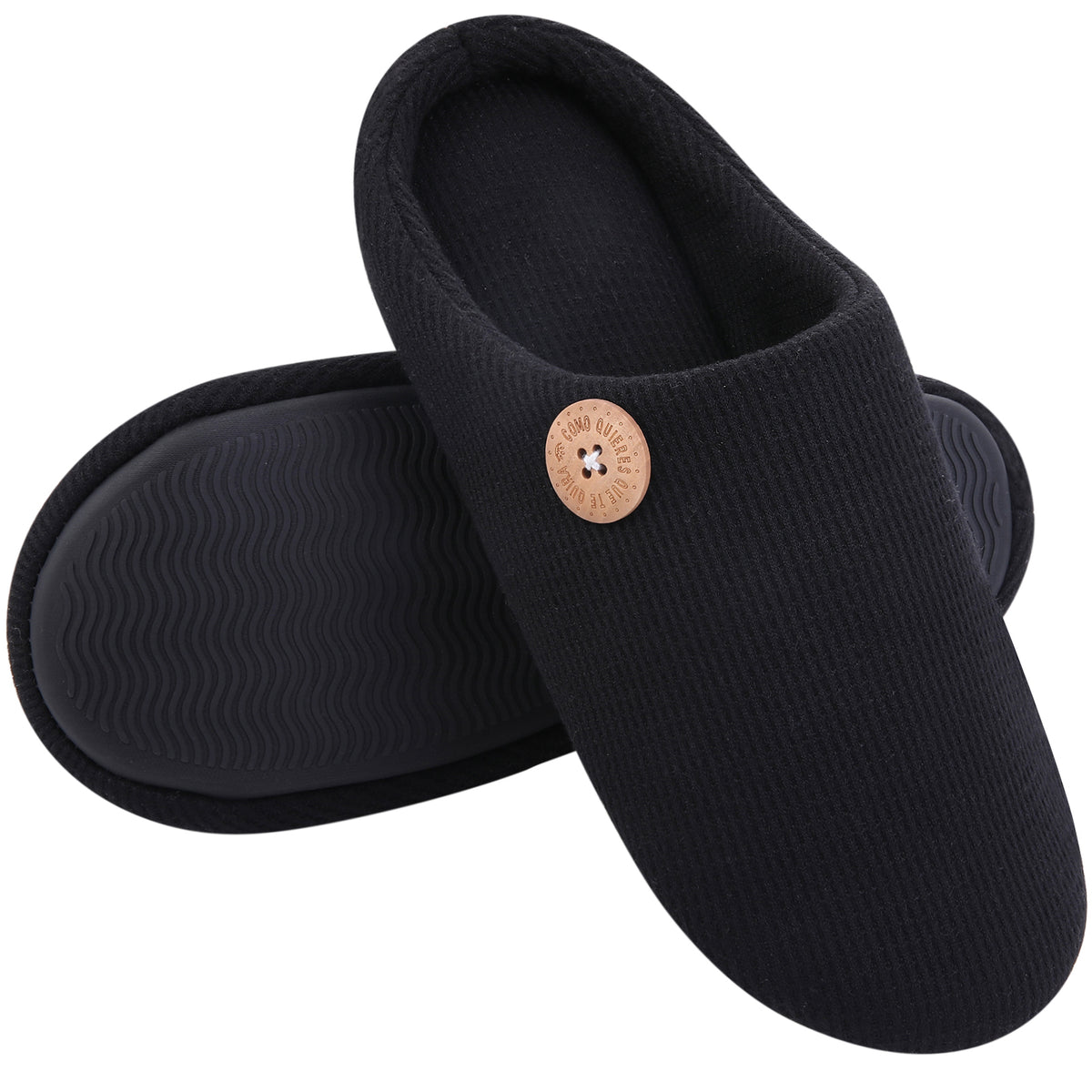 Chaussons homme noirs, packshot fournisseur authentique