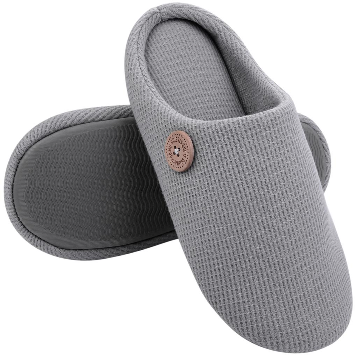 Chaussons homme gris, packshot fournisseur authentique