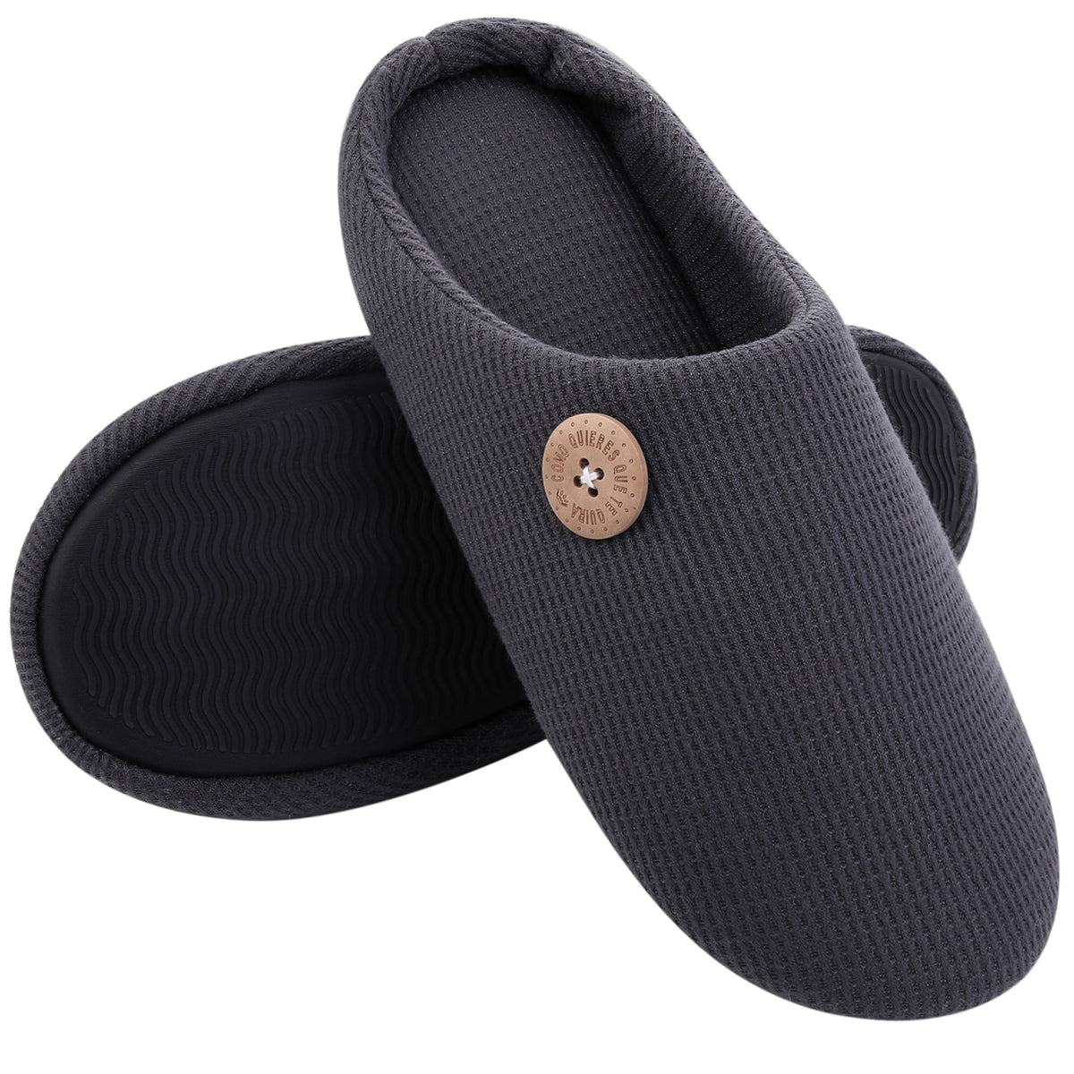 Chaussons homme gris foncé, packshot fournisseur authentique