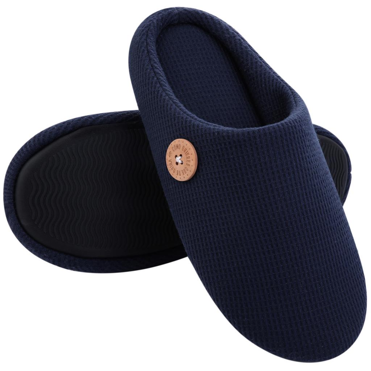 Chaussons homme bleu marine, packshot fournisseur authentique