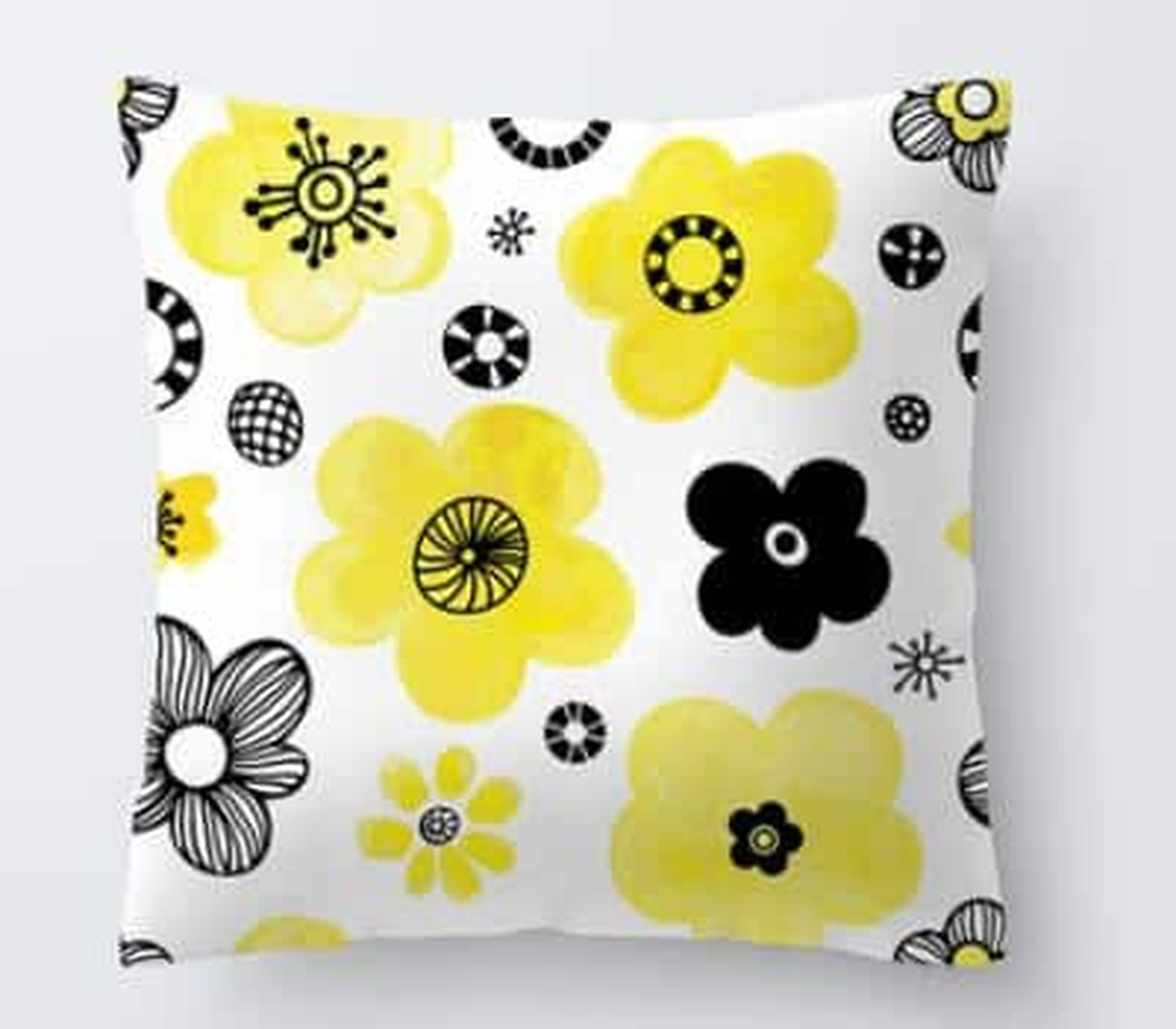 Housse de coussin jaune, motif 23
