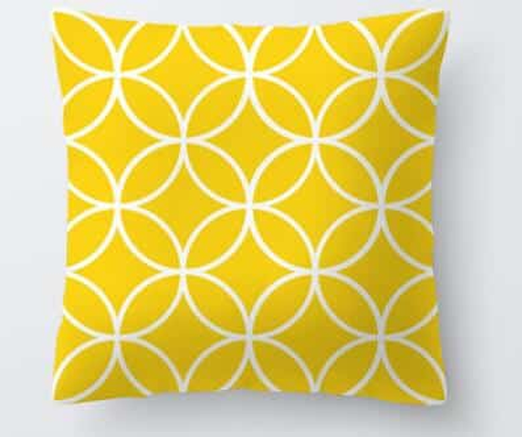 Housse de coussin jaune, motif 25
