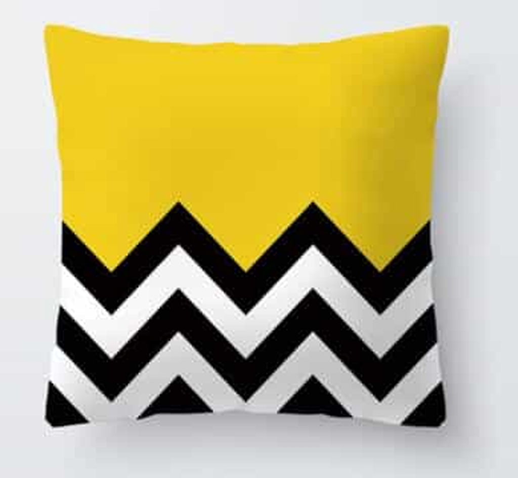 Housse de coussin jaune, motif 28